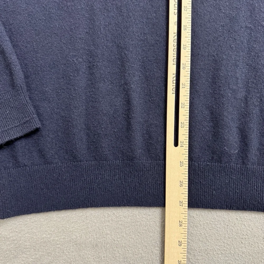 Vince Sweater Mens Large Navy Cashmere V‎ Neck Luxury Soft Minimalist